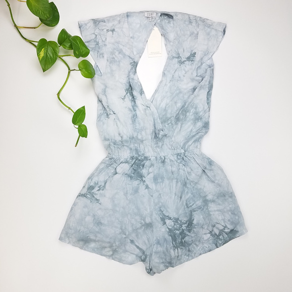 NWT Tobi Tie Dye Open Back Romper Sz S - Picture 3 of 8